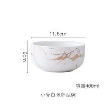 Load image into Gallery viewer, Gold Marble Glazes Ceramic Tableware Set Porcelain