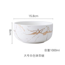 Load image into Gallery viewer, Gold Marble Glazes Ceramic Tableware Set Porcelain