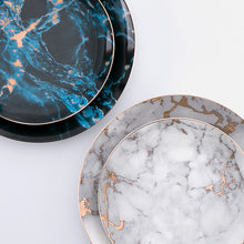 Load image into Gallery viewer, European Style Marble Plates Ceramic Dinner Set Porcelain
