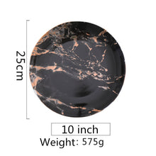 Load image into Gallery viewer, European Style Marble Plates Ceramic Dinner Set Porcelain