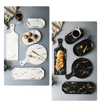 Load image into Gallery viewer, European White Black Golden Ceramic Dishes And Plate