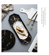 Load image into Gallery viewer, European White Black Golden Ceramic Dishes And Plate