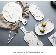 Load image into Gallery viewer, European White Black Golden Ceramic Dishes And Plate