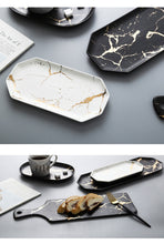Load image into Gallery viewer, European White Black Golden Ceramic Dishes And Plate