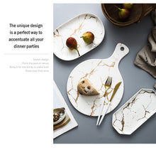 Load image into Gallery viewer, European White Black Golden Ceramic Dishes And Plate