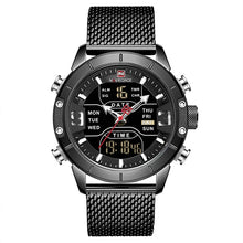 Load image into Gallery viewer, 2019 NAVIFORCE Analog Digital Watches Men Luxury Brand Stainless Steel Sports Men's Watches Digital Waterproof Man Watch Sport